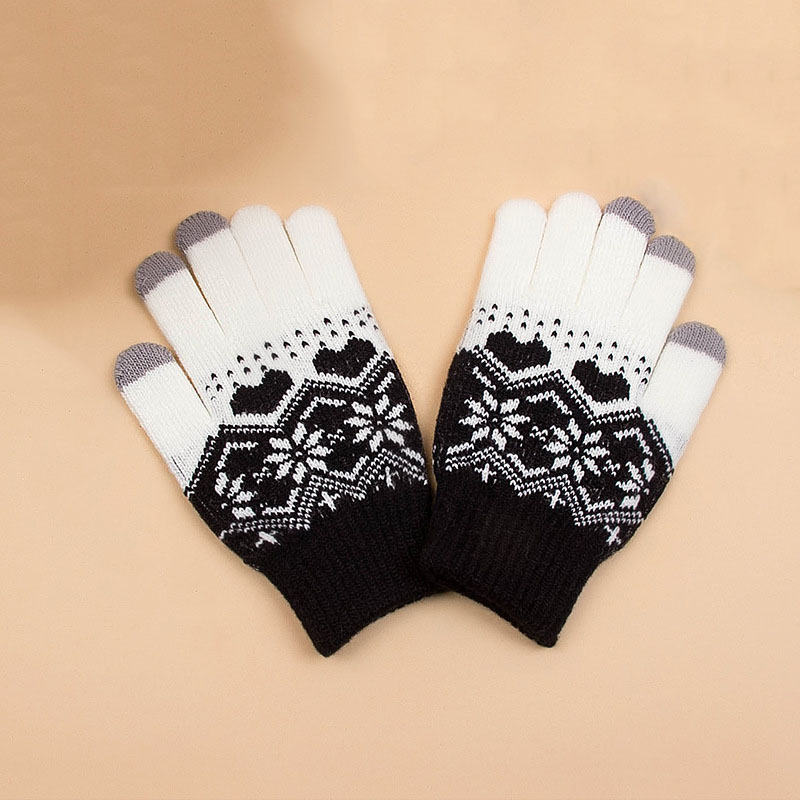Magic Touch Glove - 男性と女性のための魔法のタッチスクリーン手袋,伸縮性のあるニット,冬と秋のための雪片の暖かい手袋
