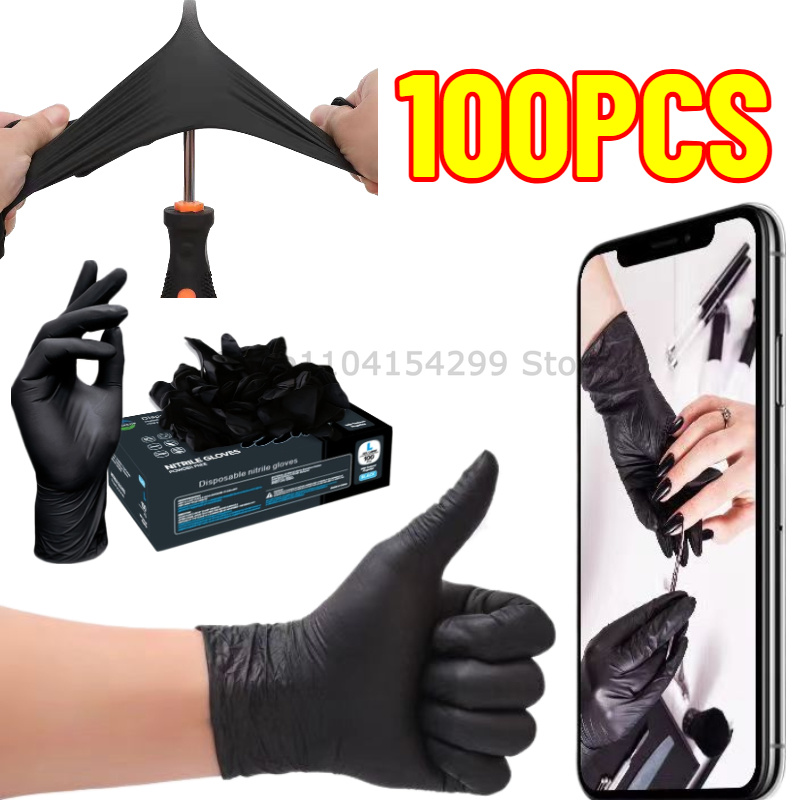 Nitrile Mechanic Glove - 使い捨てニトリル防水手袋食器洗いキッチン家庭用手袋犬洗浄クリーニンググローブ食品作業用ラテックス手袋