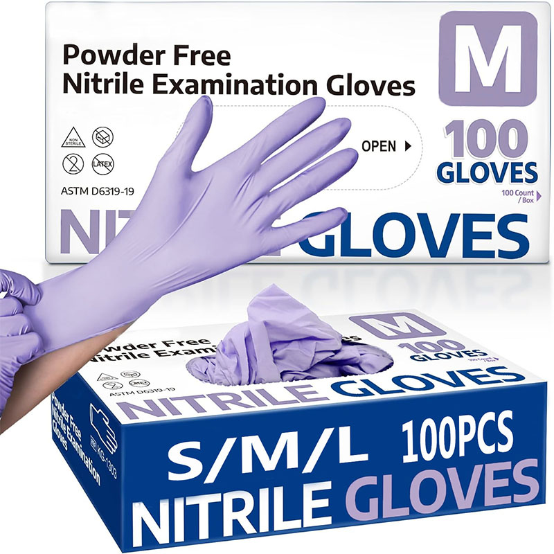 Nitrile Mechanic Glove - 10/20/50/100 個紫色の使い捨てニトリル手袋、防水ラテックスフリー、家庭用クリーニング食品安全保護作業手袋