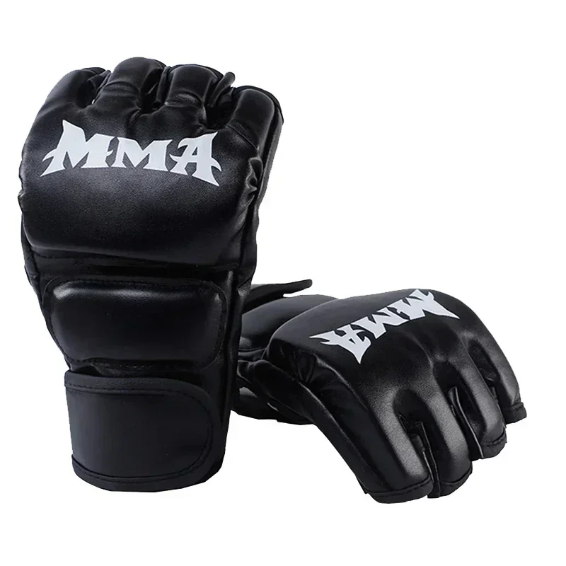 Motorcycle Glove Knuckle - プロボクシングトレーニンググローブ ハーフフィンガー レザークッション 大人用 サンダボクシング UFCトレーニング