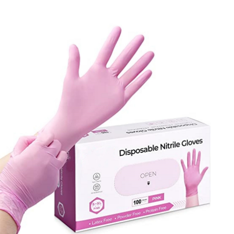 Latex Disposable Glove - ピンクニトリル使い捨て手袋家庭用クリーニング作業キッチンガーデニング食器洗いラテックスフリーネイルサロンタトゥーグローブ