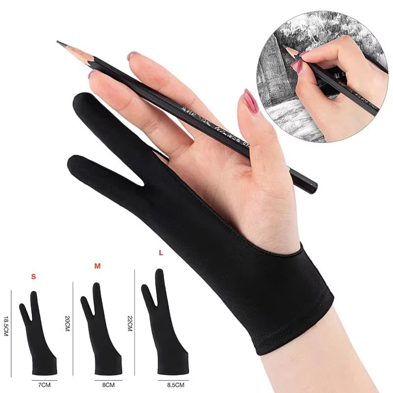 Touchscreen Glove Capacitive - S/M/L 二本指描画手袋 アンチタッチ 防汚 iPad用 静電容量式デジタルボード