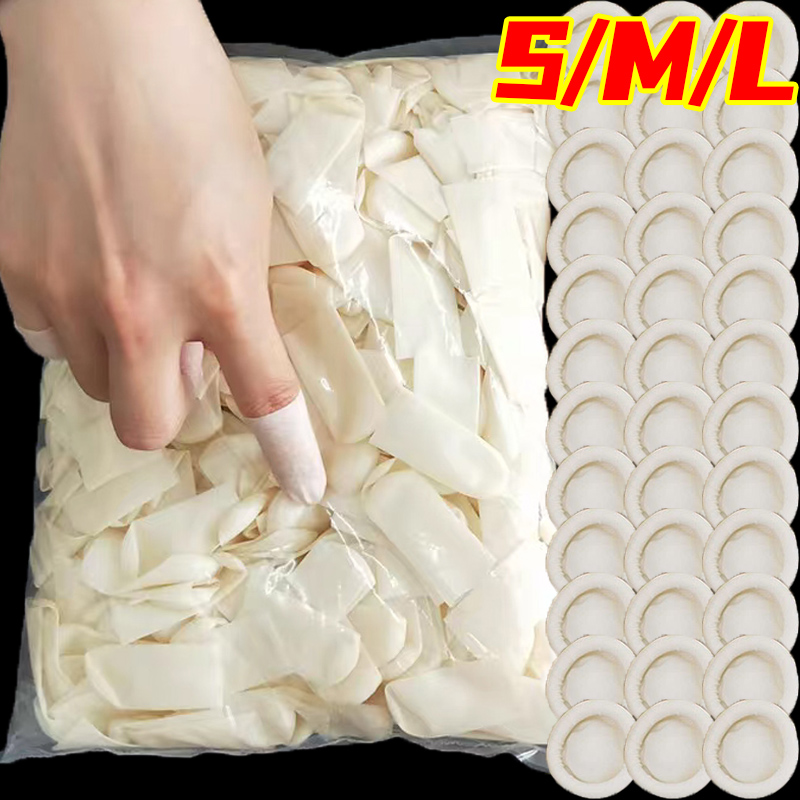 Rubber Glove Cleaning - 50-200pc ノンスリップ指カバー使い捨てつや消し指スリーブゴム家庭用クリーニングツールラテックス指先プロテクター手袋