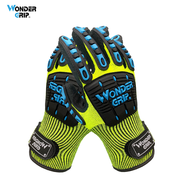 Work Glove Impact - 不思議のグリップ安全作業用手袋,耐衝撃性,振動,PVC,手袋,指,塗料,ポリエステル裏地
