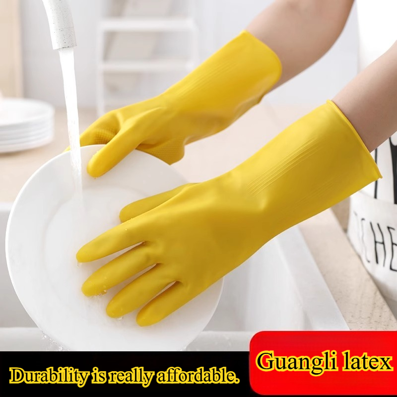 Dish Glove Rubber - 家庭用手袋 3 組、家庭用女性用キッチン掃除用食器ブラシボウルゴムラテックス防水性と耐久性。