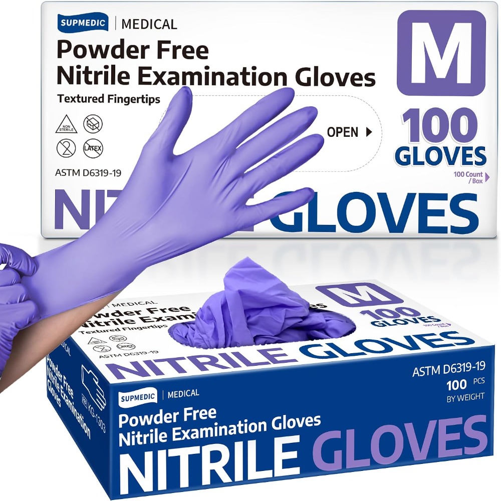 Exam Glove Nitrile - 医療検査用ニトリル使い捨て手袋 100枚入り ラテックスフリー パウダーフリー 食品安全 調理