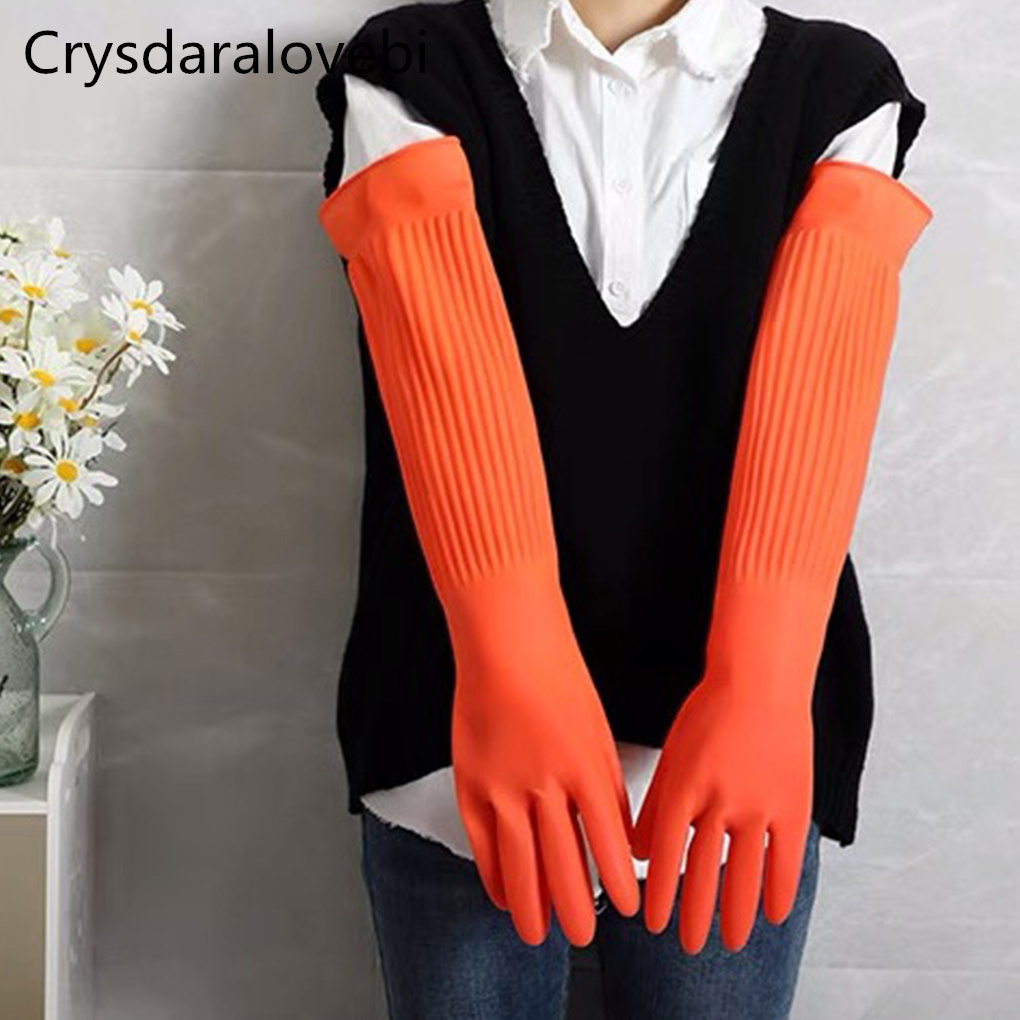 Rubber Glove Cleaning - 家庭用および家庭用の防水手袋,45/55cm,暖かい食器洗い機,水,ほこりの掃除を止め,長いゴム製の掃除,家庭用キッチンツール