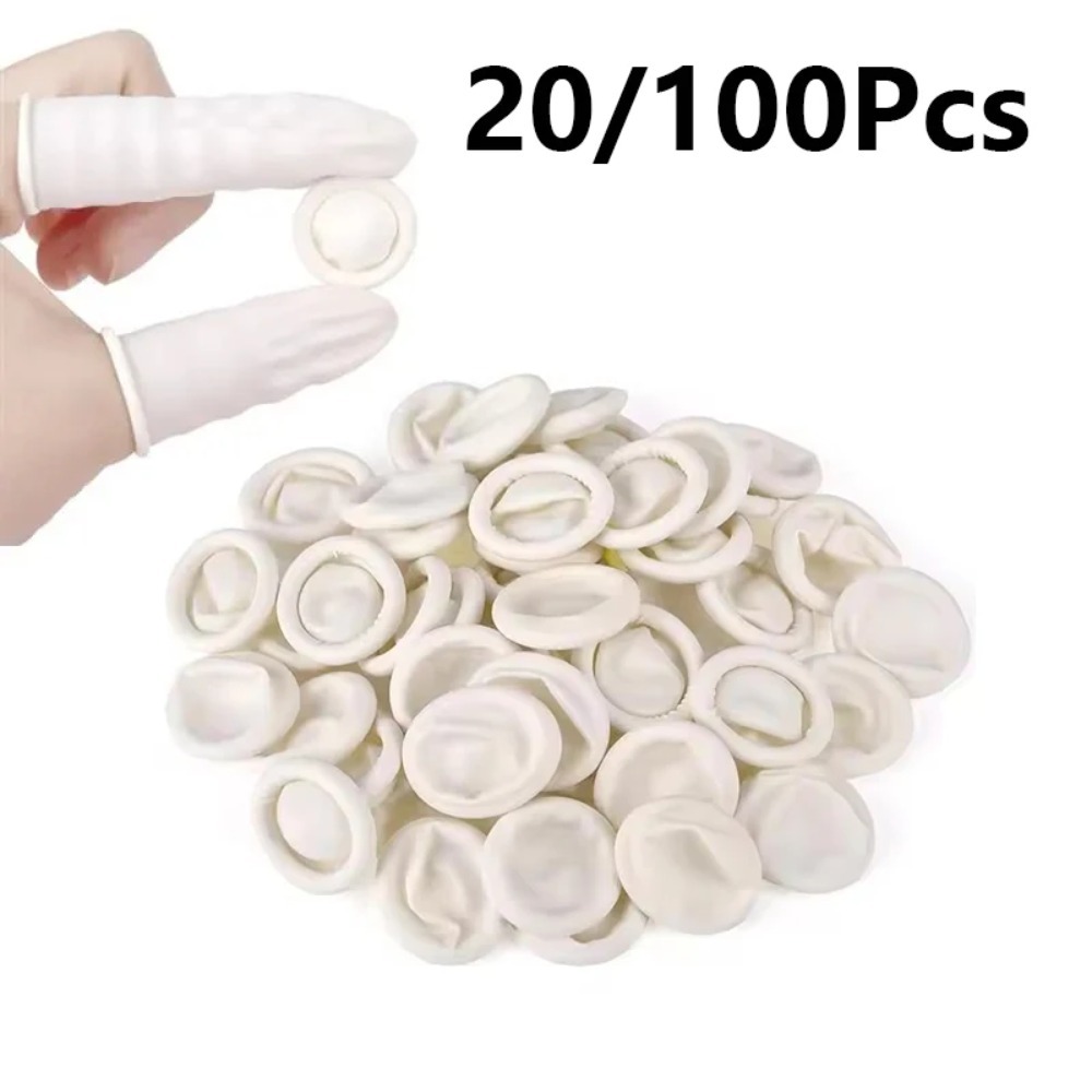 Latex Disposable Glove - 20 個/100 個使い捨てラテックスゴム指サックセット指先プロテクターグローブ