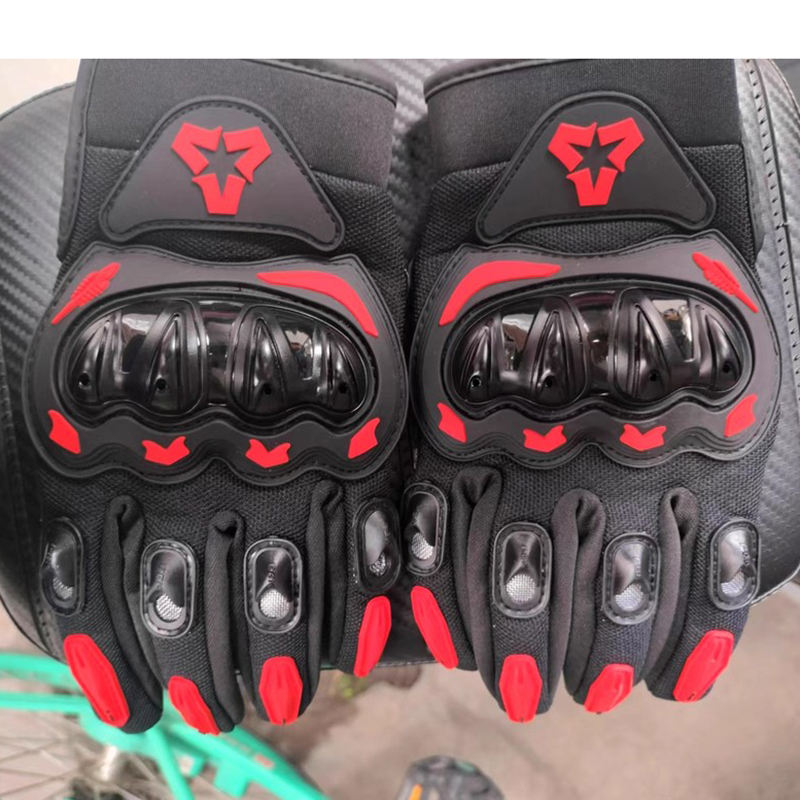 Motorcycle Glove Knuckle - タッチ対応フルフィンガーグローブ、ハードシェルナックル付き、夏用モトクロス、サイクリング、BMX、ダートバイク用グローブ
