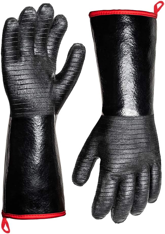 Heat Resistant Glove - グリルやバーベキュー用の耐熱グローブ、ネオプレンコーティング付き防水長袖、14インチ