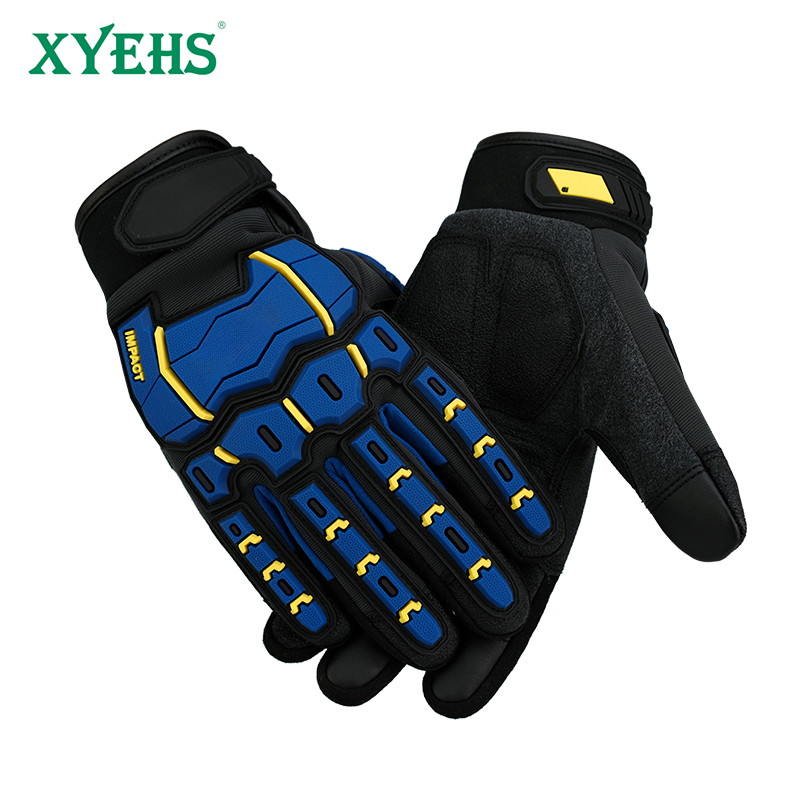 Work Glove Impact - TPR耐衝撃作業用手袋、滑り止めマイクロファイバーレザー製メカニックグローブ（建設、探検、緊急対応用）
