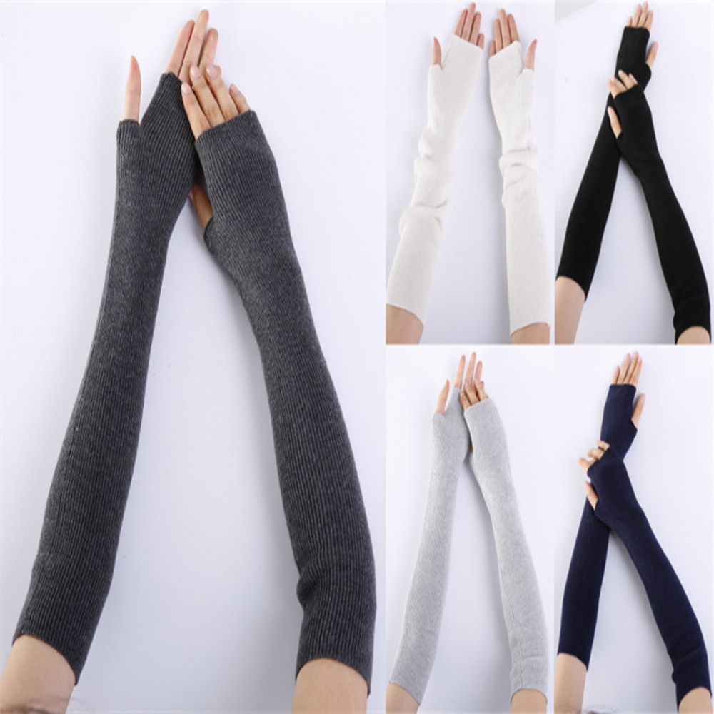 Fingerless Glove Knit - 男性と女性のためのユニセックスフィンガーレスグローブ,アームウォーマー,暖かくて柔らかいニットミトン,st018,冬