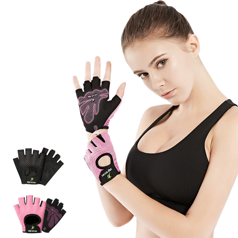Workout Glove Gym - 夏の女性男性シリコーンノンスリップ防汗通気性フィットネススポーツアウトドアバイクハーフフィンガーグローブジムパワー自転車グローブ