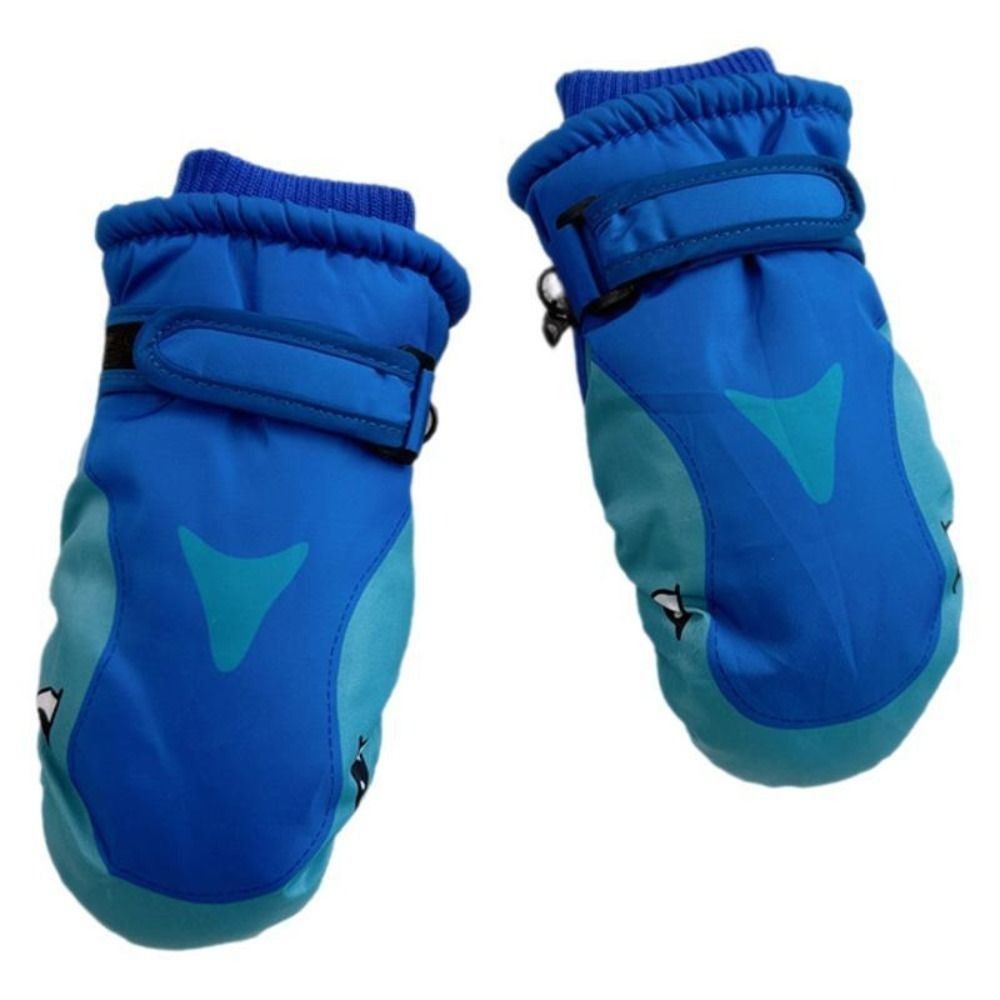 Ski Glove Waterproof - 漫画子供用スキーグローブ暖かいサメ柄スノーボードミトン防風防水冬スキーグローブアウトドアスポーツ