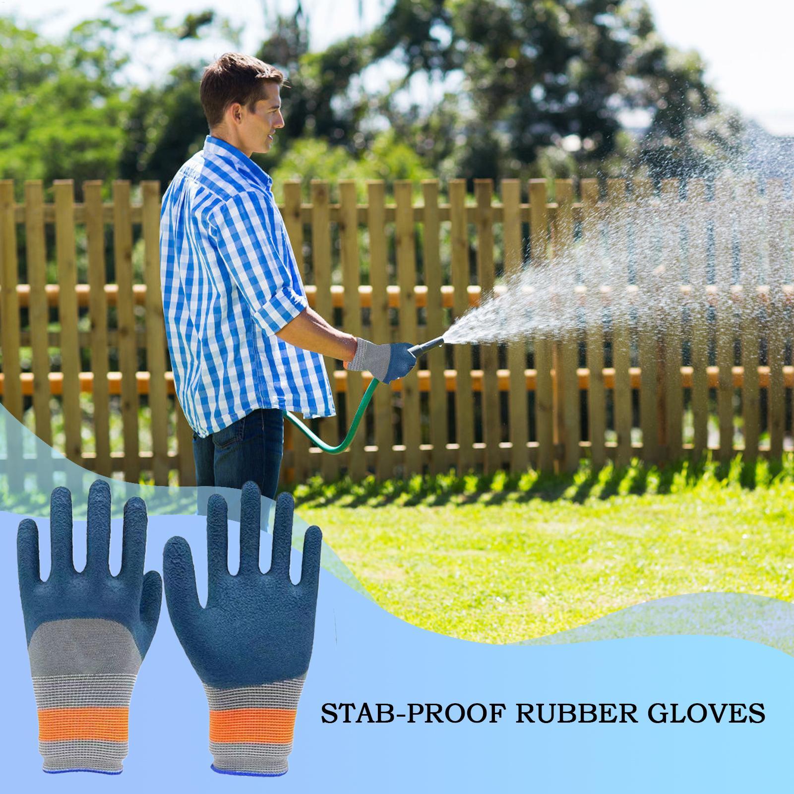 Gardening Glove Waterproof - ガーデニンググローブ ラテックス防水園芸用手袋 滑り止め保護具 除草、掘削、かき集め、剪定用のゴム製ツール