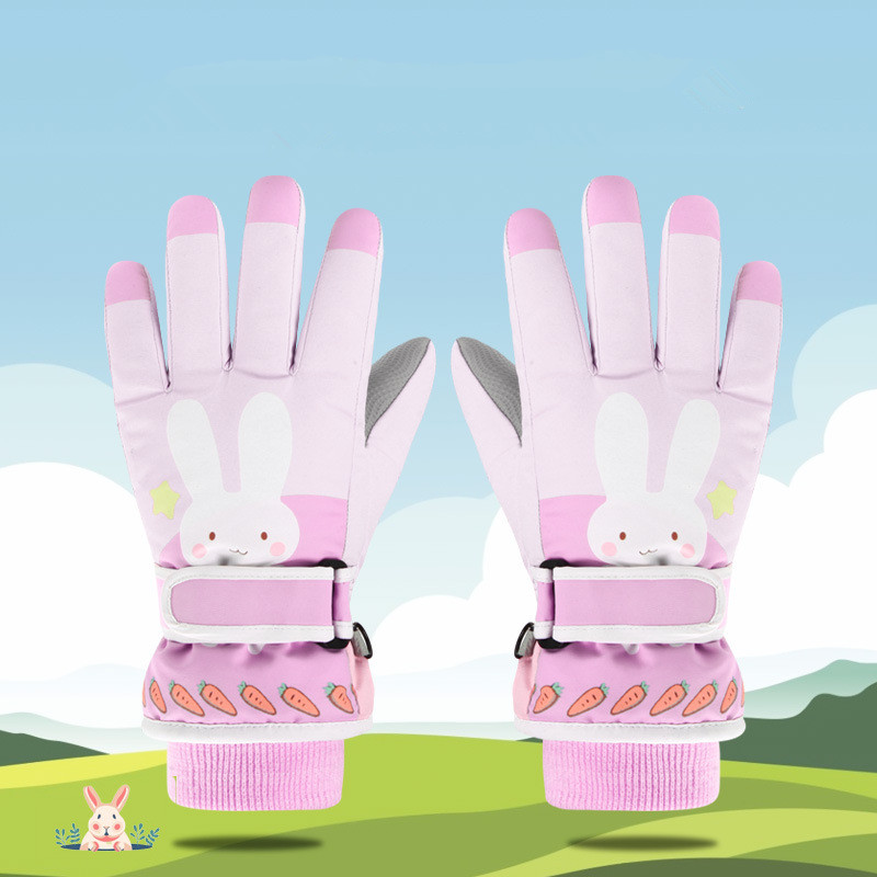 Winter Glove Insulated - キッズウィンタースノースキーグローブ、防水防寒断熱アウトドアスノーボードグローブ、幼児女の子用4-13歳