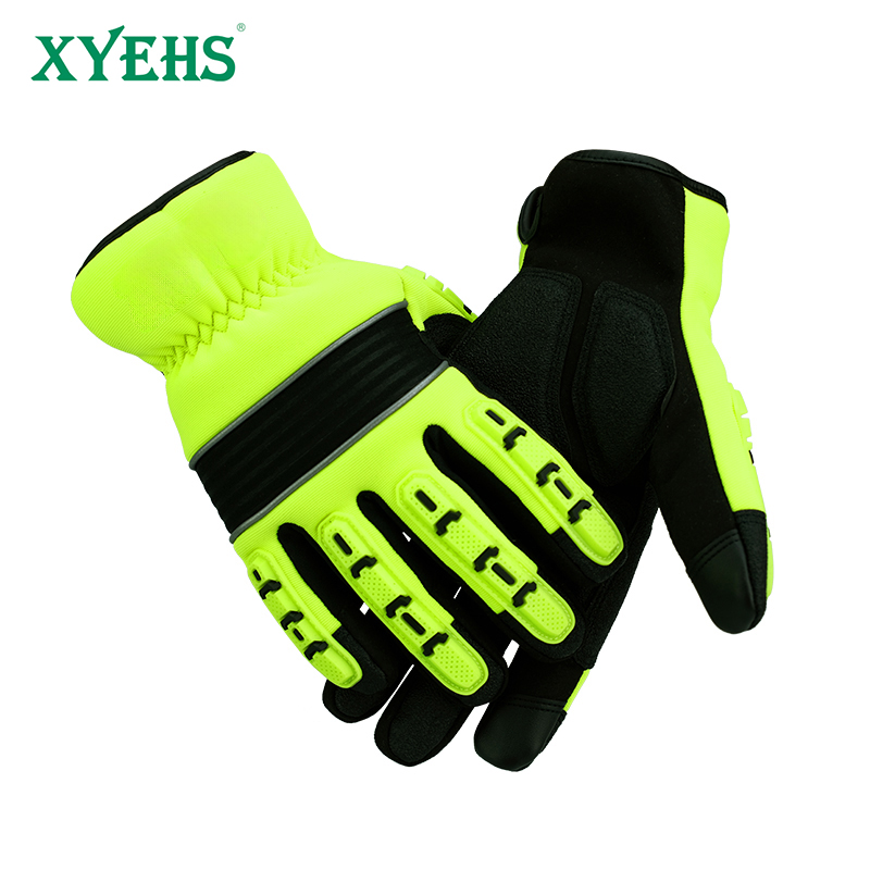 Work Glove Impact - 5mm TPR耐衝撃性、耐寒防水安全手袋、物流・冷蔵倉庫用防振メカニックグローブ