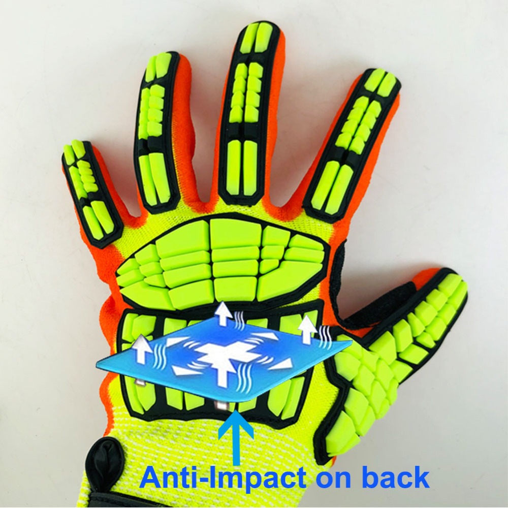 Work Glove Impact - Nm安全作業,切断耐性,5レベル,タッチ振動,衝撃保護,卸売り