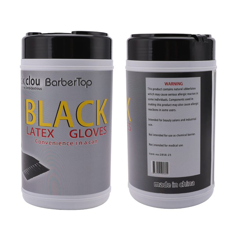 Latex Disposable Glove - 使い捨てラテックス美容手袋,黒ゴム手袋,美容院のスタイリングツール,一般的な使用,理髪店,50個