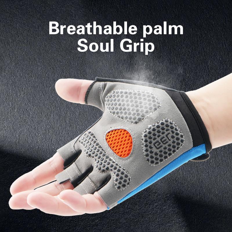 卸売ハーフフィンガーサイクリンググローブ男性女性滑り止め衝撃 - Fingerless Glove Knit のレビューと価格