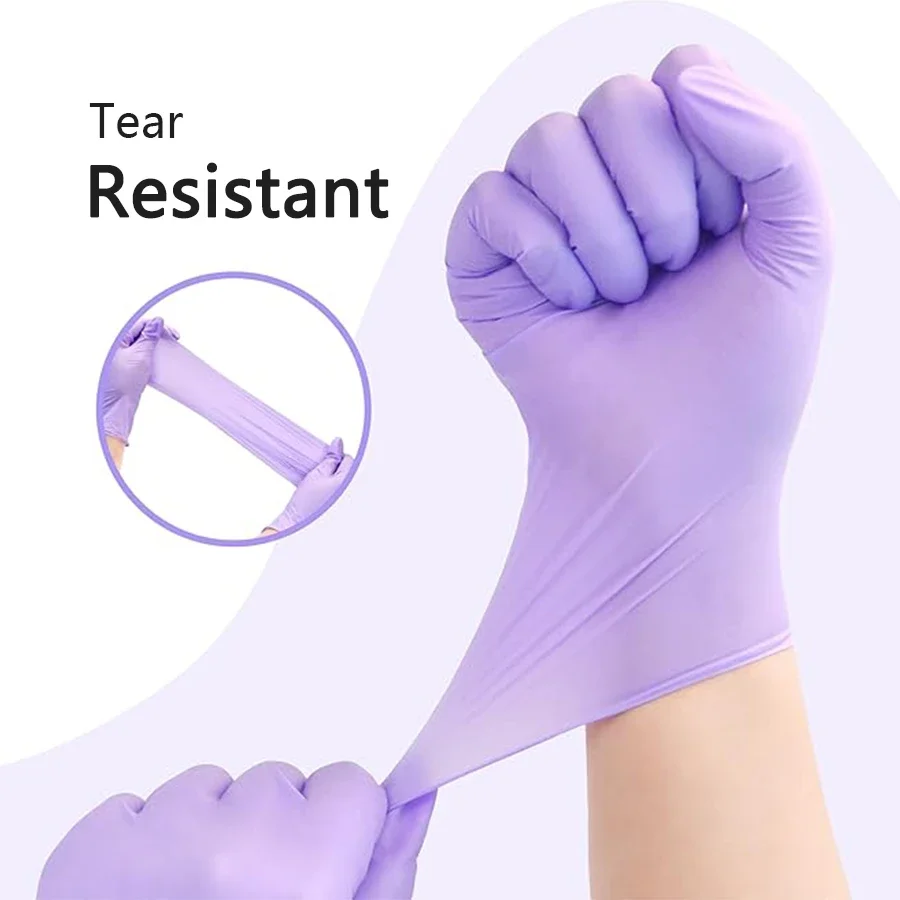 10/20/50/100 個紫色の使い捨てニトリル手袋、防水 - Nitrile Mechanic Glove のレビューと価格