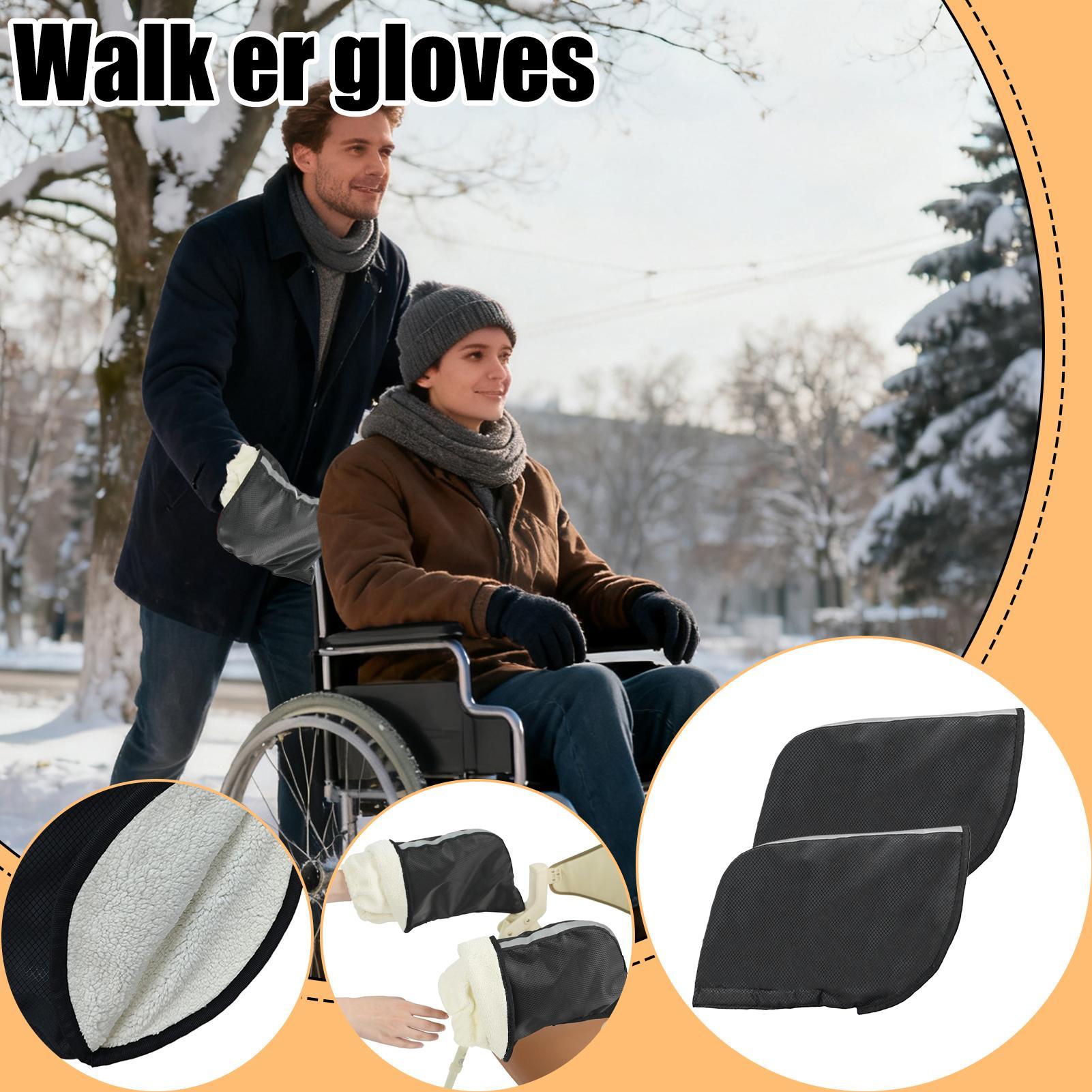 歩行器用手袋 サーマル 防風 防水 ミトン ベルベット裏地付 - Wool Glove Lined のレビューと価格