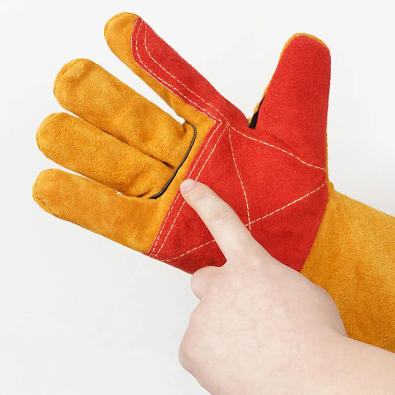 長袖革溶接手袋、耐熱性、ストーブファイアグローブ、庭用の耐パ - Heat Resistant Glove のレビューと価格