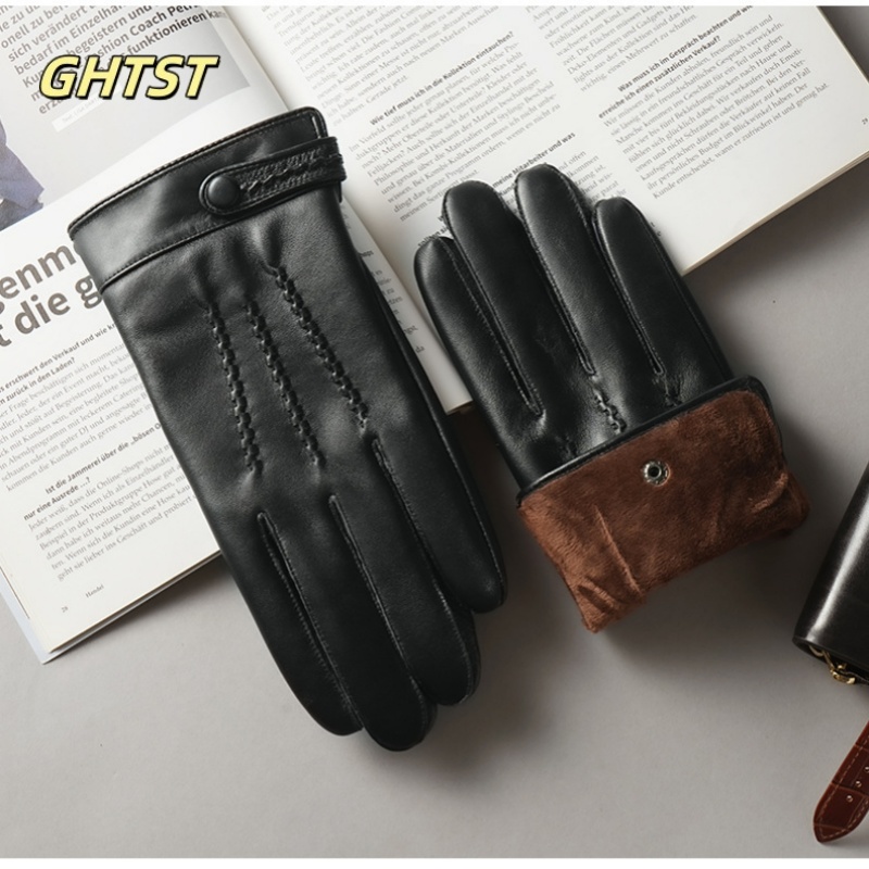 男性用本革手袋,フルフィンガーミトン,防風,黒,茶色,シンプ - Leather Driving Glove のレビューと価格