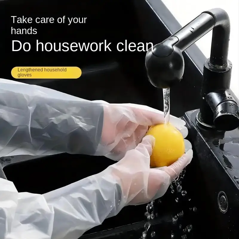 100 個使い捨てアームガード手袋キッチン家庭用クリーニング - Rubber Glove Cleaning のレビューと価格