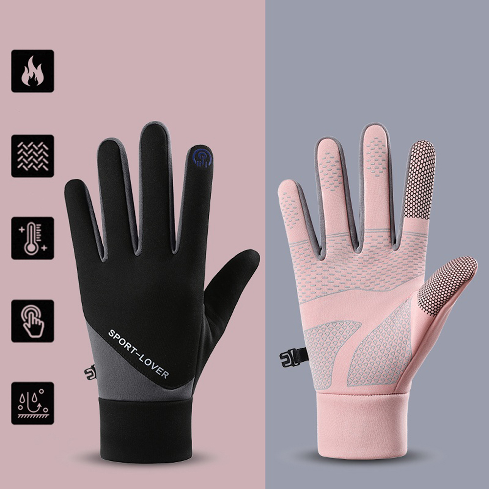女性の冬防水サイクリングフルフィンガー手袋屋外スポーツランニ - Ski Glove Waterproof のレビューと価格