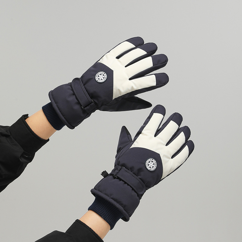防寒冬スキー手袋屋外パッド入り暖かい電気自動車乗馬手袋ノンス - Ski Glove Waterproof のレビューと価格