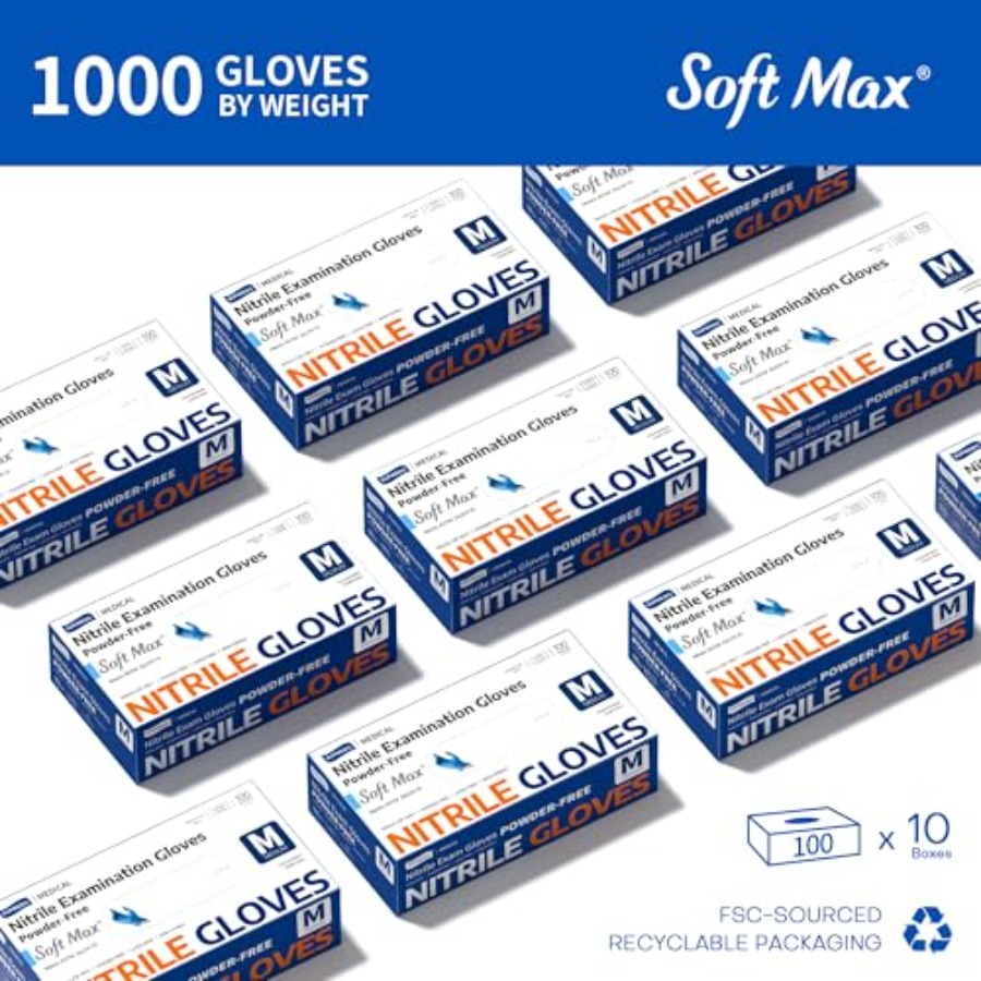 メディカルソフトマックス ™   ニトリル検査用手袋、100 - Exam Glove Nitrile のレビューと価格