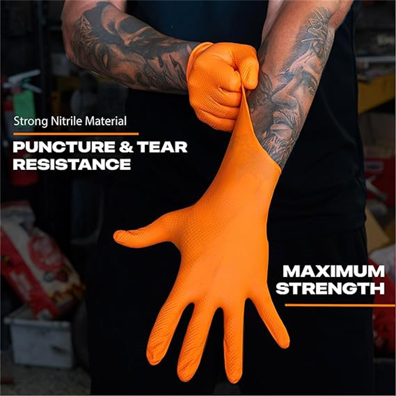 8mil ヘビーデューティ工業用オレンジニトリル手袋ラテック - Nitrile Mechanic Glove のレビューと価格