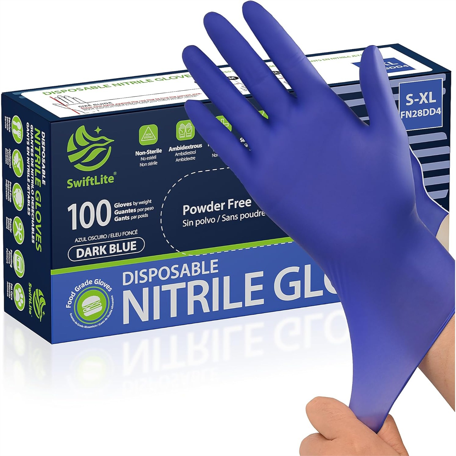 使い捨てニトリル手袋、調理・掃除用、ラテックスフリー・パウダ - Rubber Glove Cleaning のレビューと価格