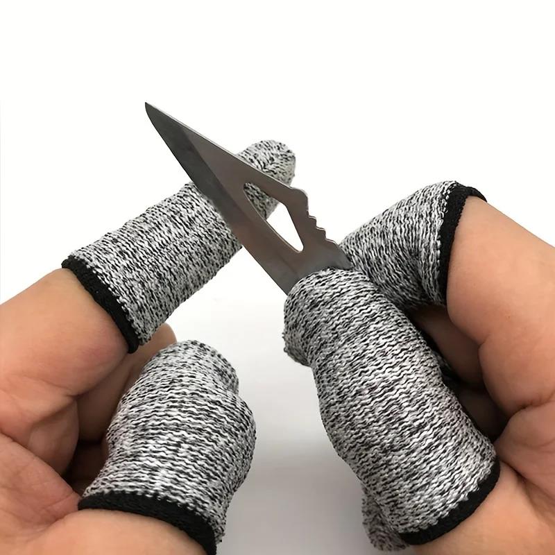 5レベルの高性能耐切創繊維5ペアフィンガーコット親指プロテク - Cut Resistant Glove のレビューと価格
