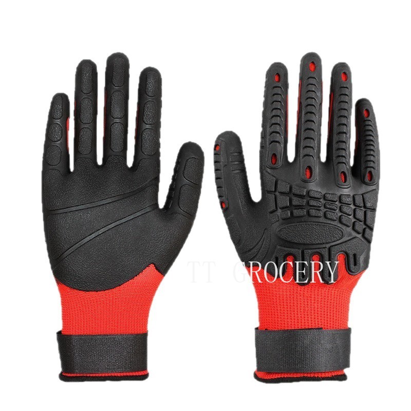 TPE耐衝撃性耐衝撃手袋 重工業機械衝撃吸収手袋 厚手作業安 - Work Glove Impact のレビューと価格