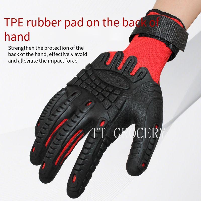 TPE耐衝撃性耐衝撃手袋 重工業機械衝撃吸収手袋 厚手作業安 - Work Glove Impact のレビューと価格