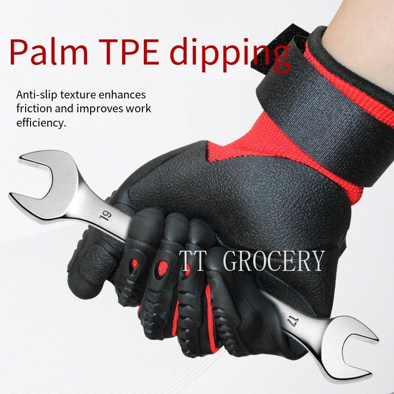 TPE耐衝撃性耐衝撃手袋 重工業機械衝撃吸収手袋 厚手作業安 - Work Glove Impact のレビューと価格