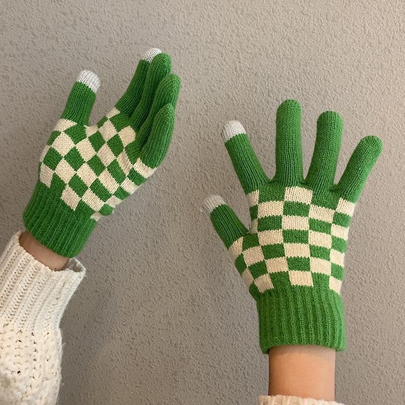 冬弾性ニット手袋女性のファッション市松マジックストレッチすべ - Magic Touch Glove のレビューと価格