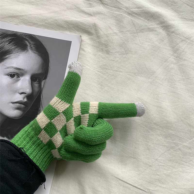 冬弾性ニット手袋女性のファッション市松マジックストレッチすべ - Magic Touch Glove のレビューと価格