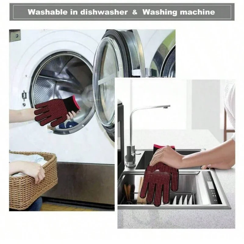 1 ペアの滑り止めシリコン BBQ 手袋、キッチン、グリル、 - Oven Mitt Silicone のレビューと価格