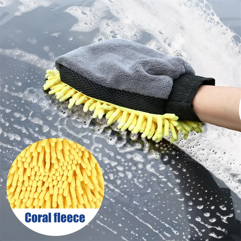 1/5 個洗車手袋防水マイクロファイバーシェニール手袋車のク - Gardening Glove Waterproof のレビューと価格