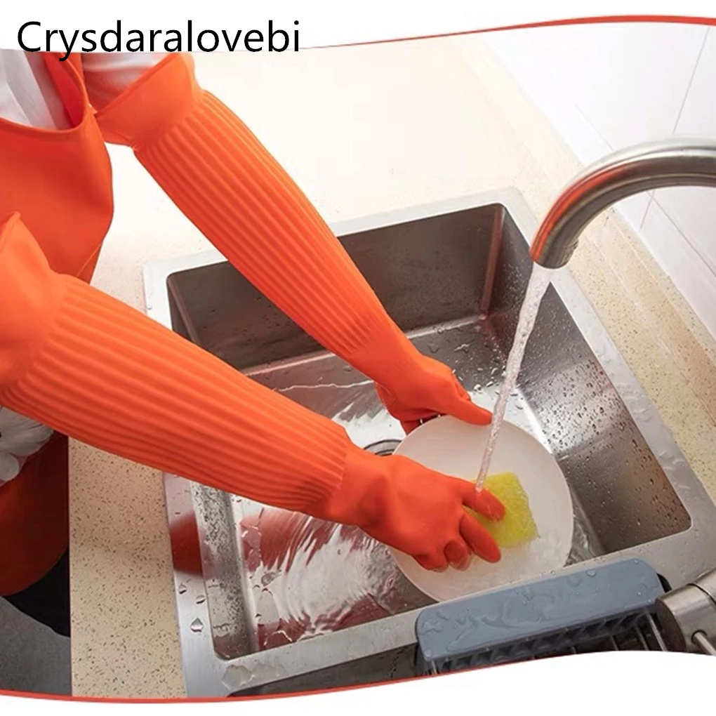 家庭用および家庭用の防水手袋,45/55cm,暖かい食器洗い - Rubber Glove Cleaning のレビューと価格