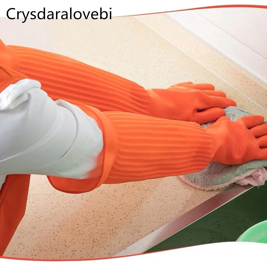 家庭用および家庭用の防水手袋,45/55cm,暖かい食器洗い - Rubber Glove Cleaning のレビューと価格