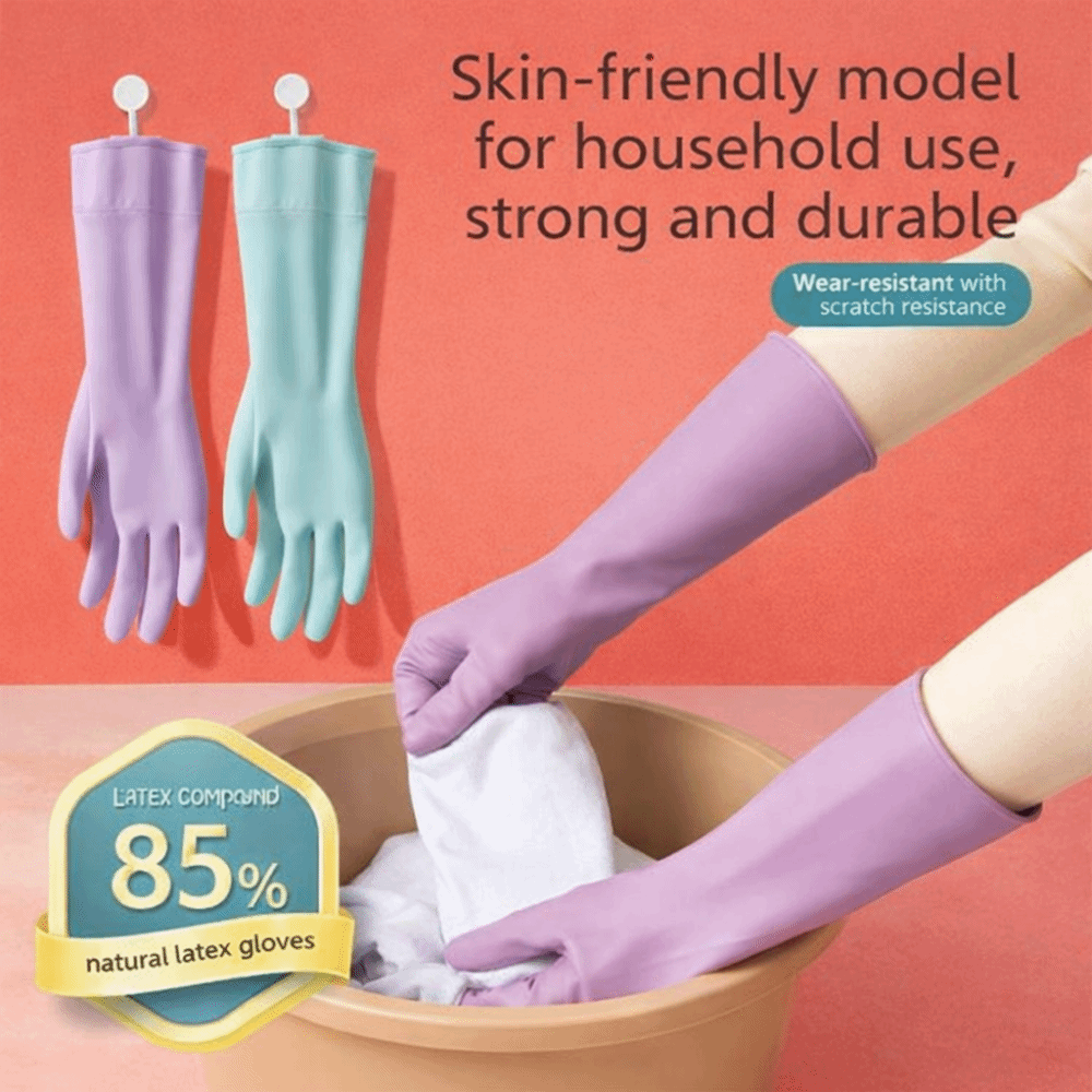 綿ライナー付きラテックス食器洗い用手袋 再利用可能なゴム手袋 - Dish Glove Rubber のレビューと価格