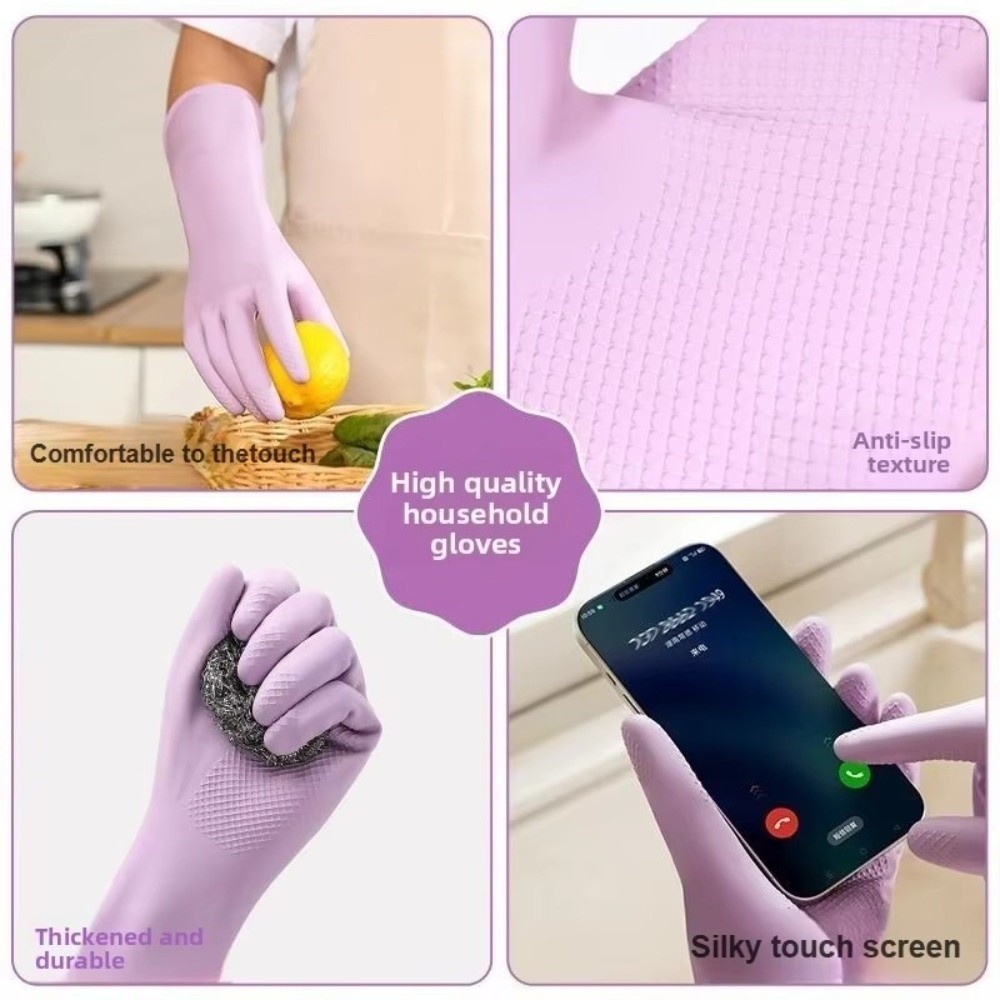 綿ライナー付きラテックス食器洗い用手袋 再利用可能なゴム手袋 - Dish Glove Rubber のレビューと価格
