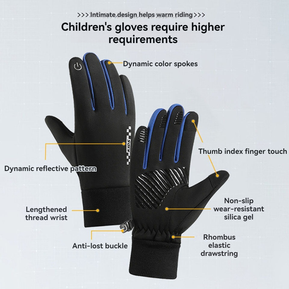 冬の子供用手袋パッド入り暖かい風防寒乗馬手袋タッチスクリーン - Ski Glove Waterproof のレビューと価格