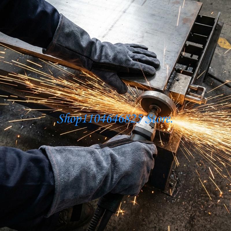 ヘビーデューティ革溶接手袋 40 センチメートル長さの火花や - Heat Resistant Glove のレビューと価格
