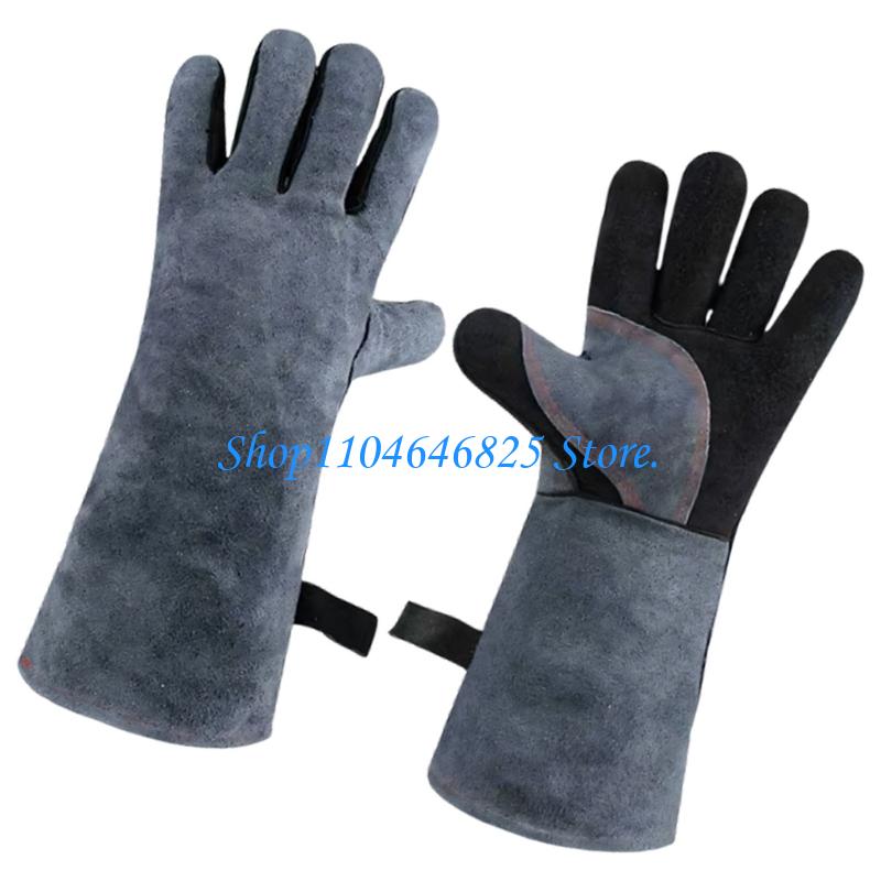 ヘビーデューティ革溶接手袋 40 センチメートル長さの火花や - Heat Resistant Glove のレビューと価格
