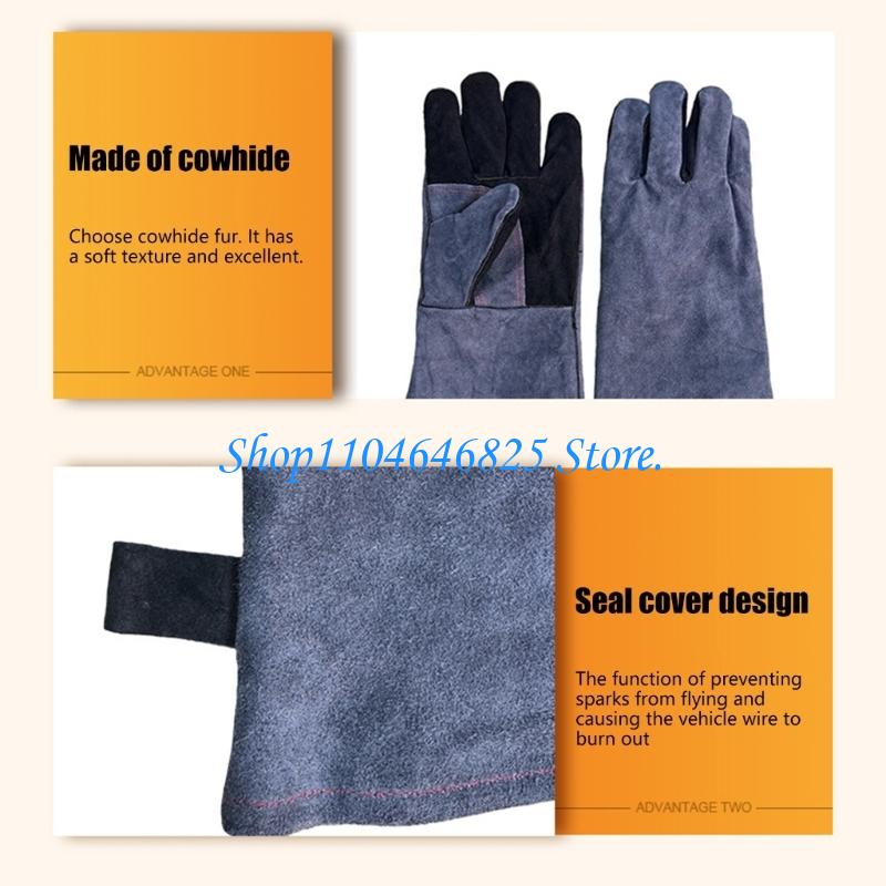 ヘビーデューティ革溶接手袋 40 センチメートル長さの火花や - Heat Resistant Glove のレビューと価格